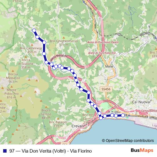 97 bus Line Map
