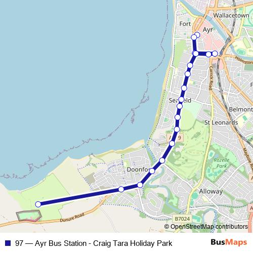 97 bus Line Map