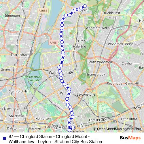 97 bus Line Map