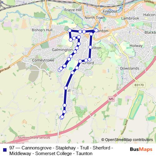97 bus Line Map