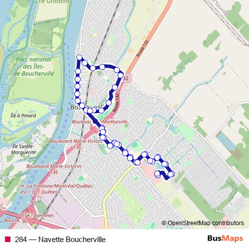 284 bus Line Map