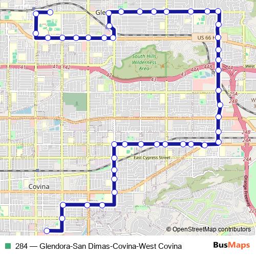 284 bus Line Map