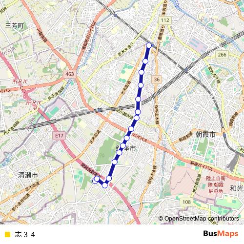 志３４ bus Line Map