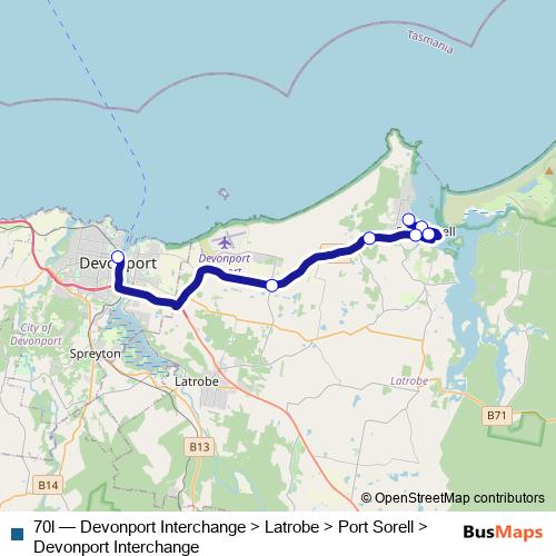 70l bus Line Map