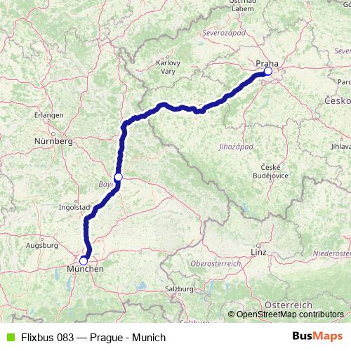 Flixbus 083 bus Line Map