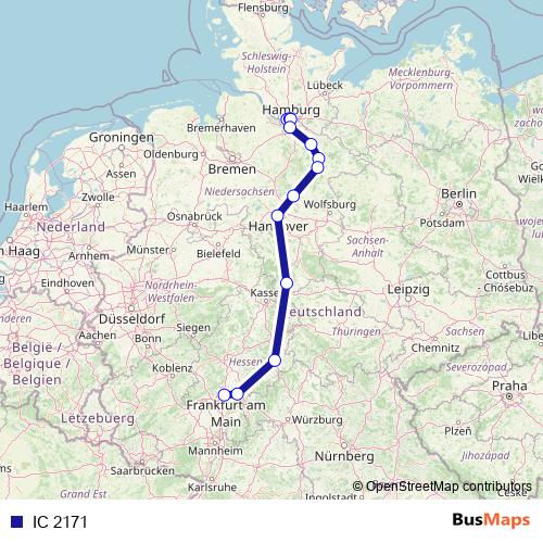 IC 2171 rail Line Map