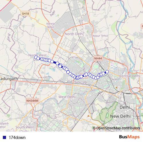 174down bus Line Map