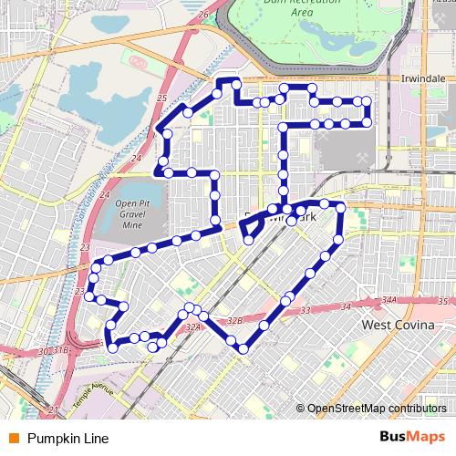 Pumpkin Line bus Line Map