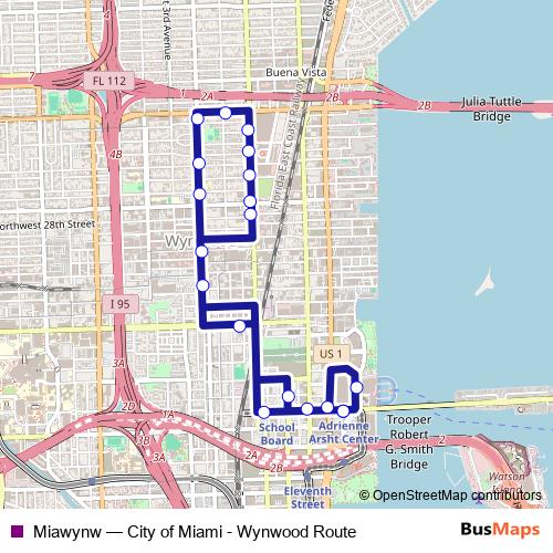 Miawynw bus Line Map