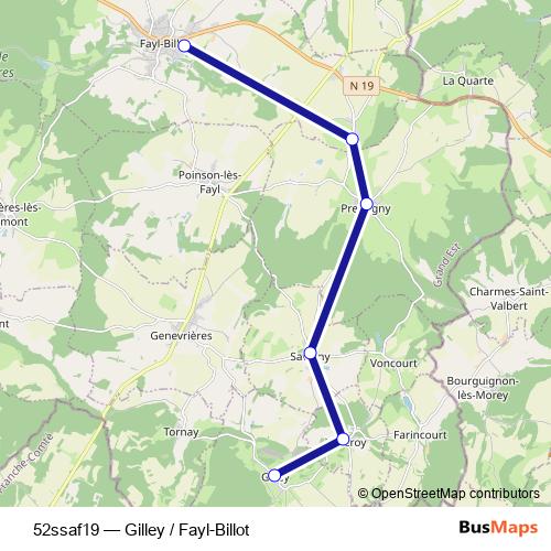 52ssaf19 bus Line Map