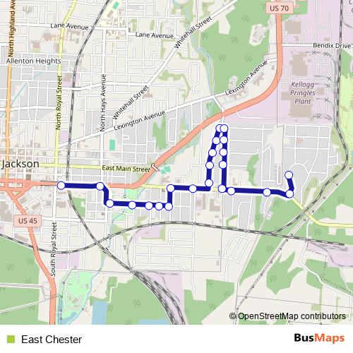 East Chester bus Line Map