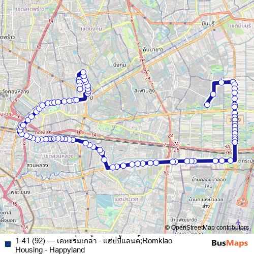 1-41 (92) bus Line Map