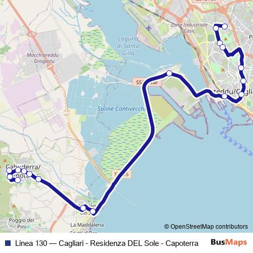 Linea 130 bus Line Map