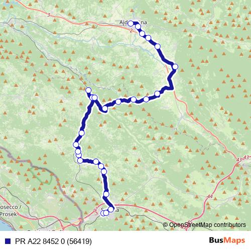 PR A22 8452 0 (56419) bus Line Map