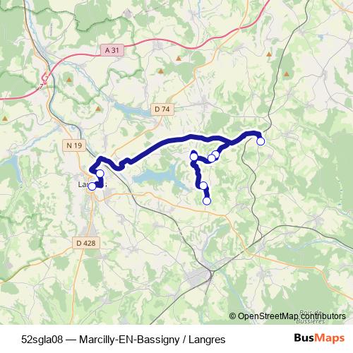 52sgla08 bus Line Map
