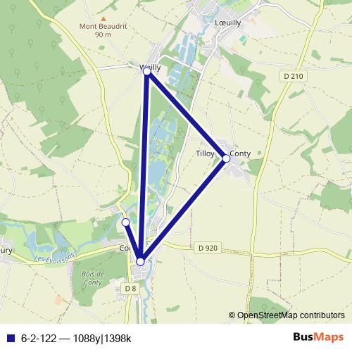 6-2-122 bus Line Map