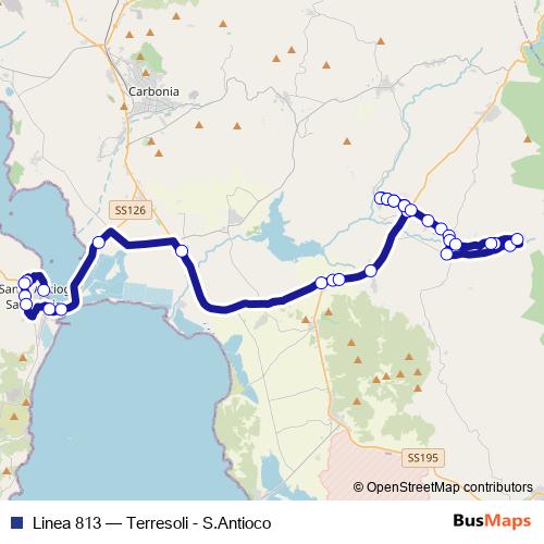 Linea 813 bus Line Map
