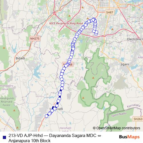 213-VD AJP-Hrhd bus Line Map