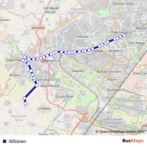 885down bus Line Map