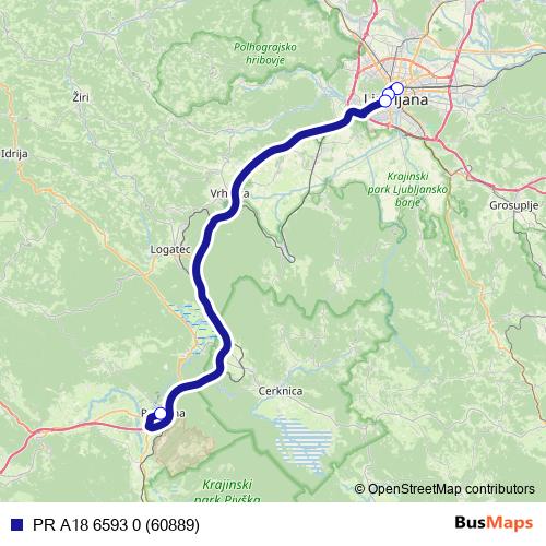 PR A18 6593 0 (60889) bus Line Map