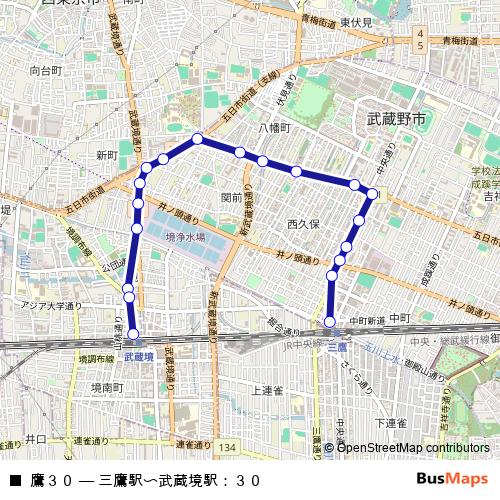 鷹３０ bus Line Map