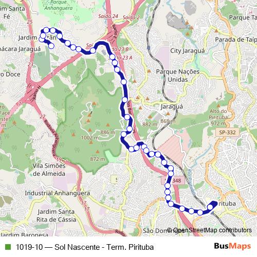 1019-10 bus Line Map