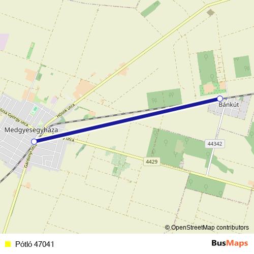 Pótló 47041 bus Line Map