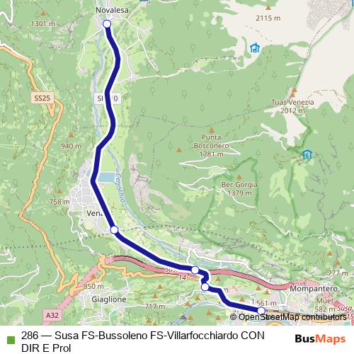 286 bus Line Map