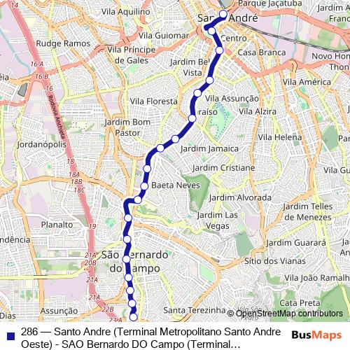 286 bus Line Map