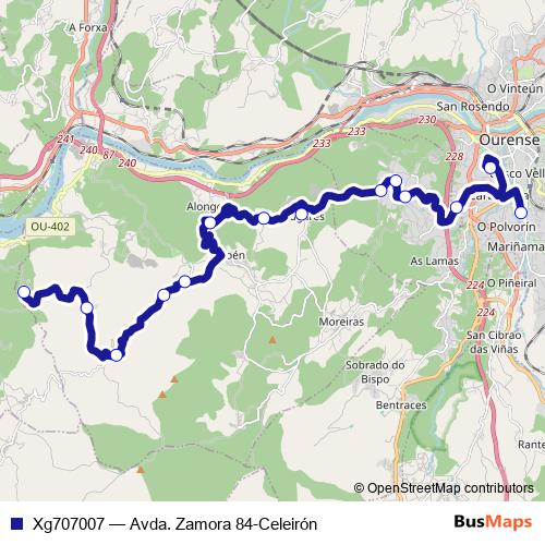 Xg707007 bus Line Map