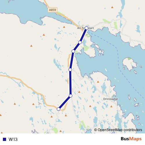 W13 bus Line Map