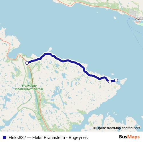 Fleks832 bus Line Map