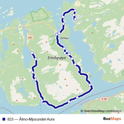 823 bus Line Map