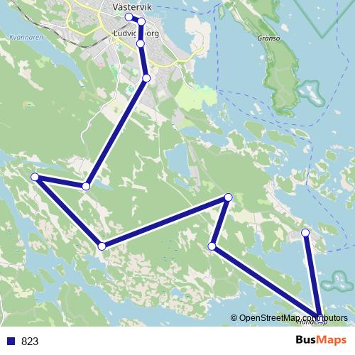 823 bus Line Map