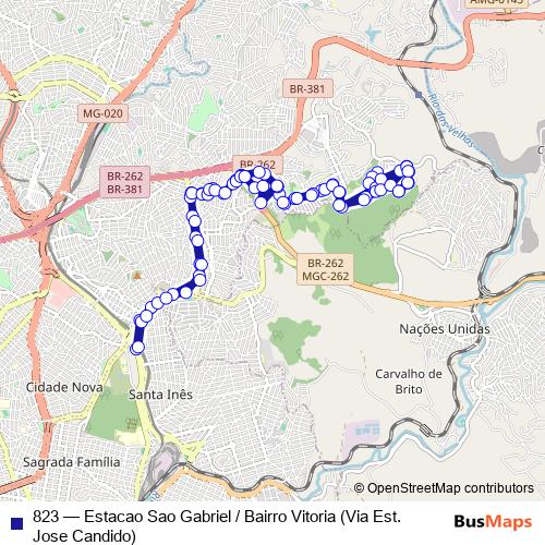823 bus Line Map
