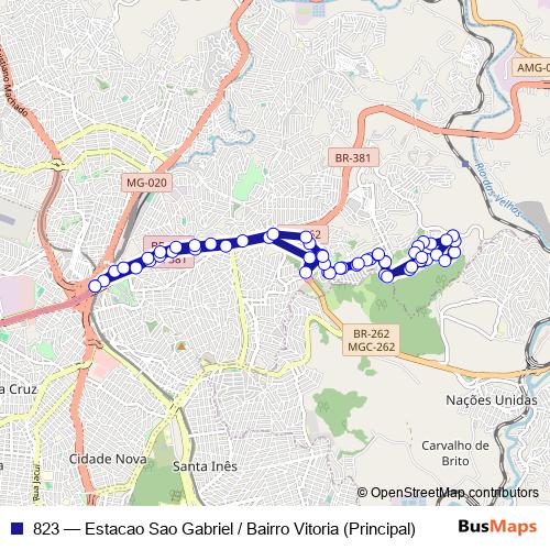 823 bus Line Map