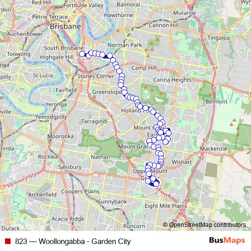 823 bus Line Map