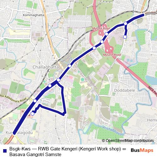 Bsgk-Kws bus Line Map