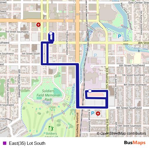 East(35) Lot South bus Line Map