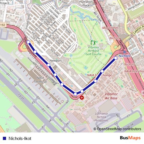 Nichols-Ikot bus Line Map