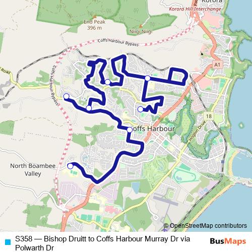 S358 bus Line Map