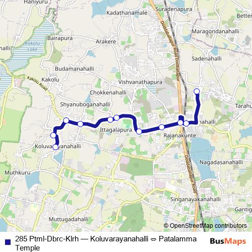 285 Ptml-Dbrc-Klrh bus Line Map