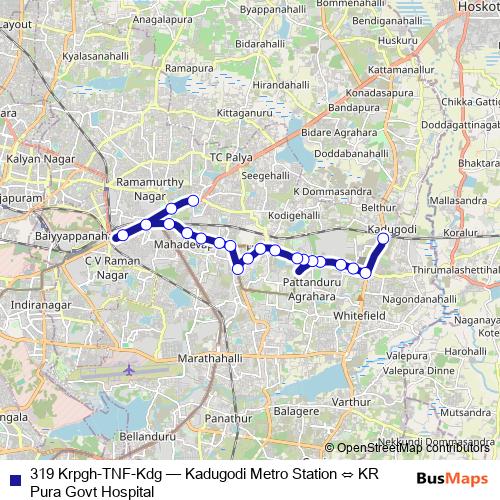 319 Krpgh-TNF-Kdg bus Line Map