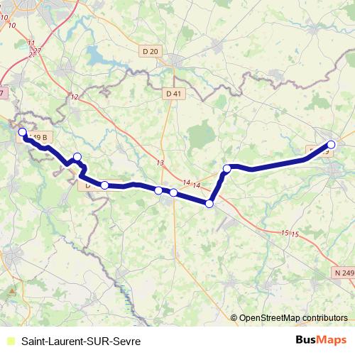 Saint-Laurent-SUR-Sevre bus Line Map