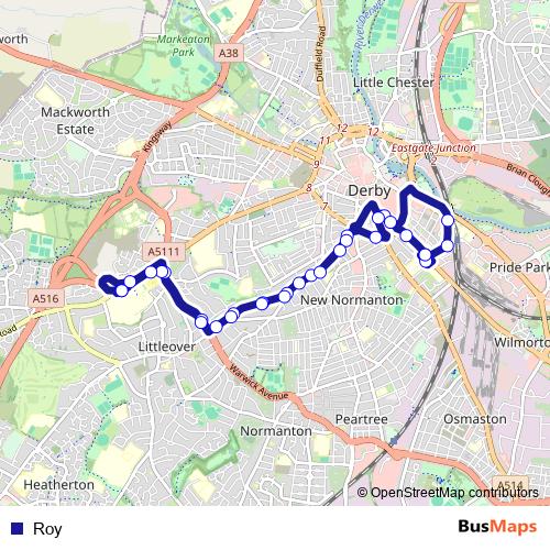 Roy bus Line Map
