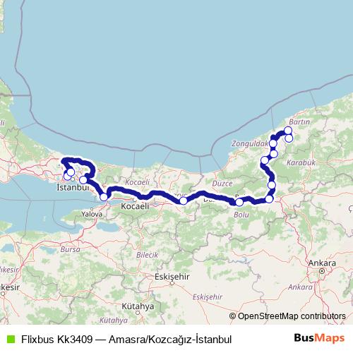 Flixbus Kk3409 bus Line Map
