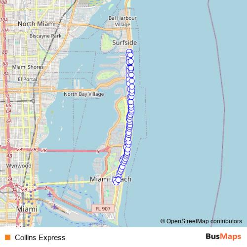 Collins Express bus Line Map