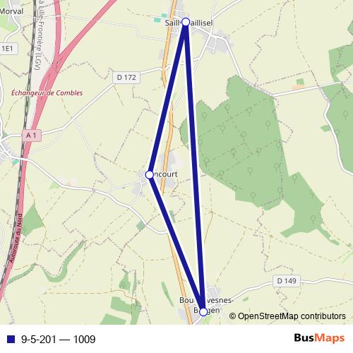 9-5-201 bus Line Map