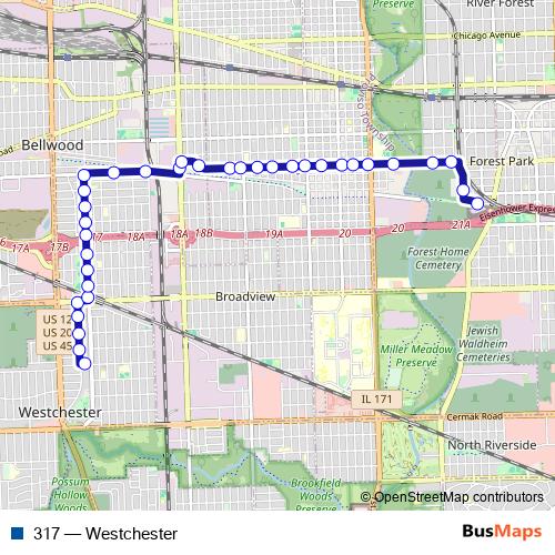 317 bus Line Map