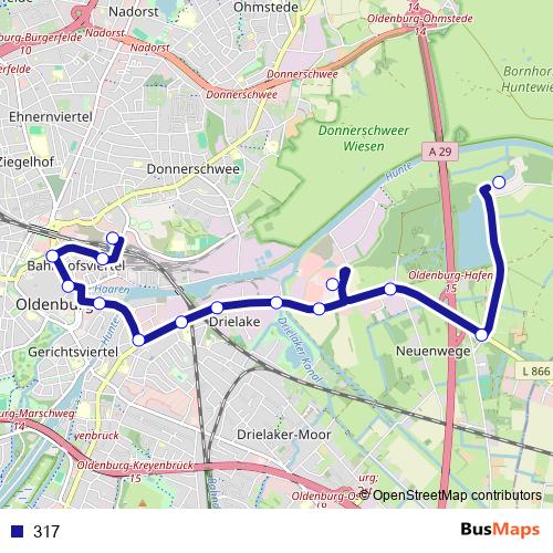 317 bus Line Map